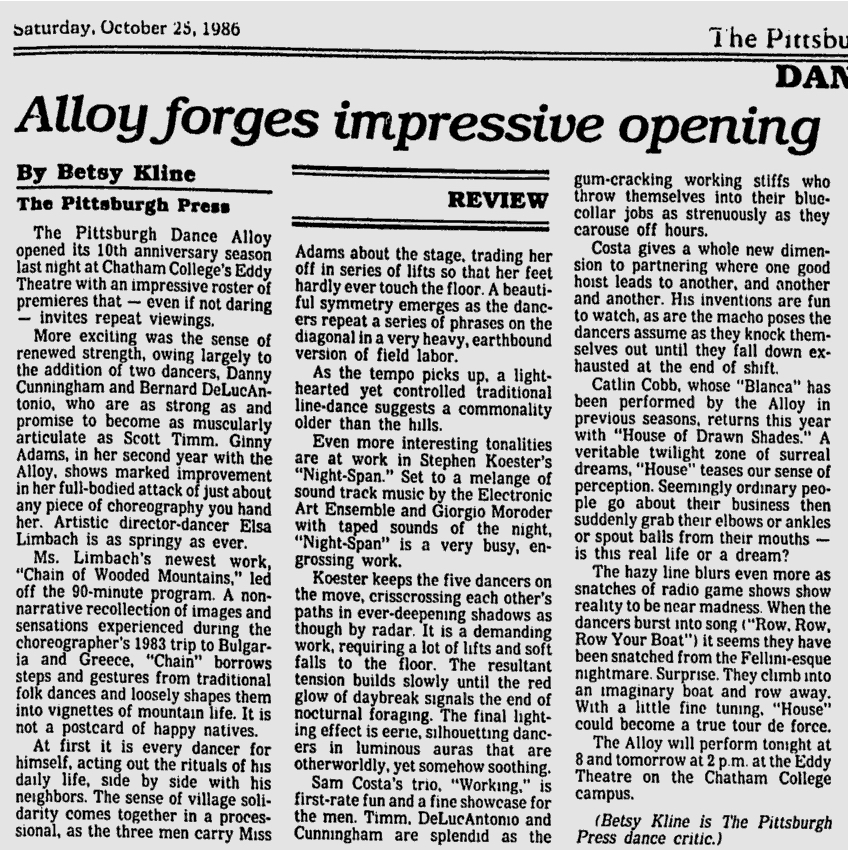 Article from the Pittsburgh Press